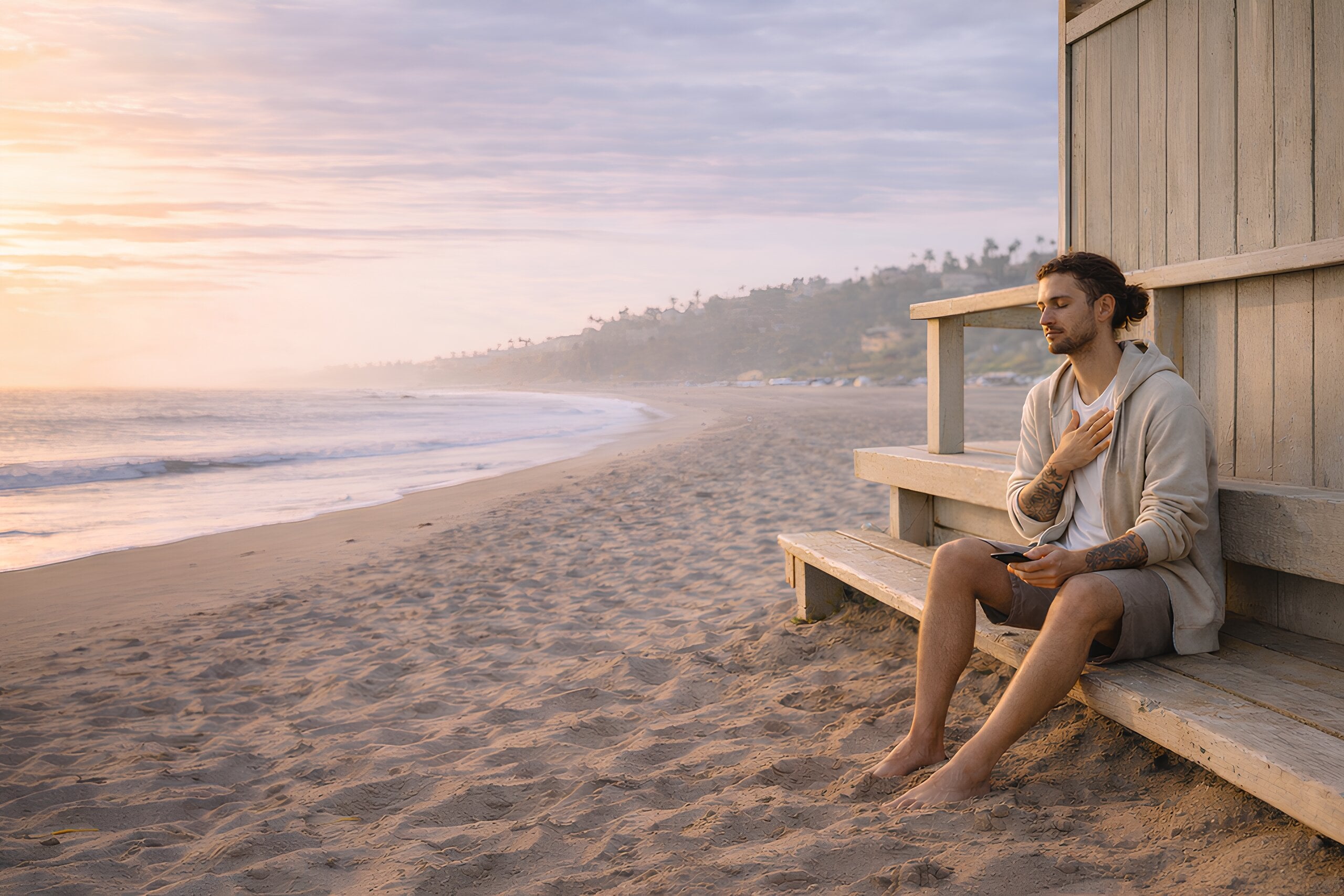 Peaceful beach scene representing recovery and healing